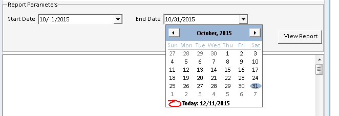 Report parameters example