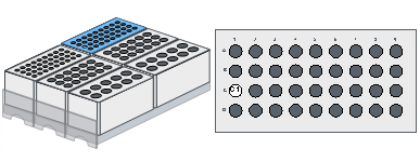 Fraction collector device and tray