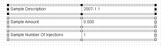 Aligned data fields
with aligned split lines