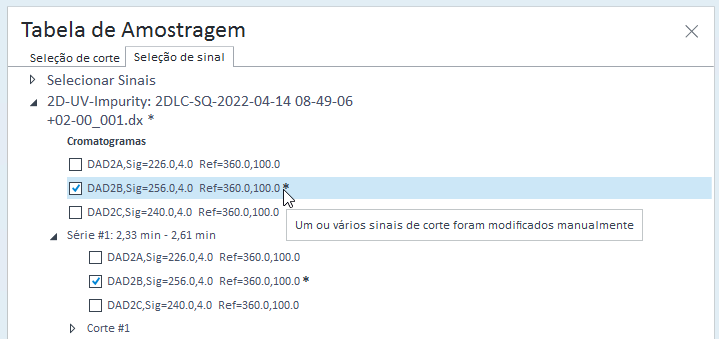 Dica de ferramenta com detalhes sobre o tipo de modificação